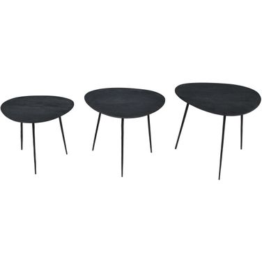 Reeves Abstract Nesting End Tables Set of 3 In Black