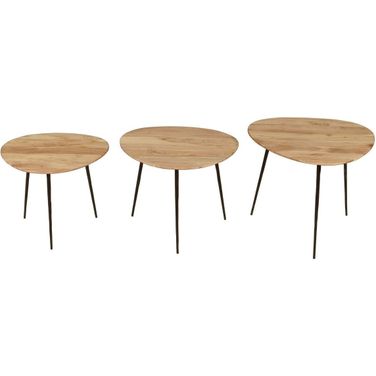 Reeves Abstract Nesting End Tables Set of 3 In Natural