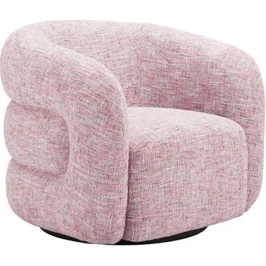 Refine Swivel Chair In Pink Tweed