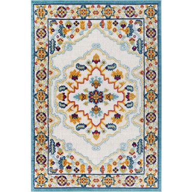 Reflect Multicolor Ansel Distressed Floral Persian Medallion 8x10 Indoor and Outdoor Area Rug