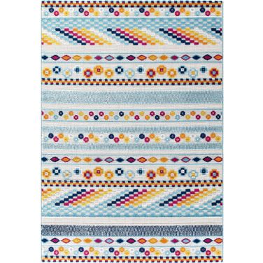 Reflect Multicolor Cadhla Vintage Abstract Geometric Lattice 8x10 Indoor and Outdoor Area Rug