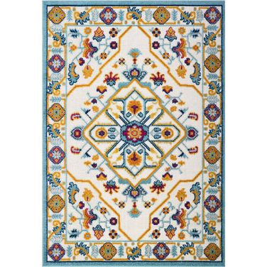 Reflect Multicolor Freesia Distressed Floral Persian Medallion 5x8 Indoor and Outdoor Area Rug