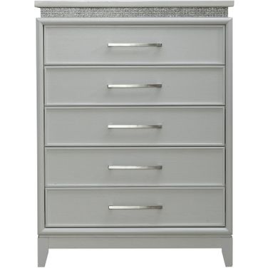 Reflections 5 Drawer Chest with Lights In Pearl White