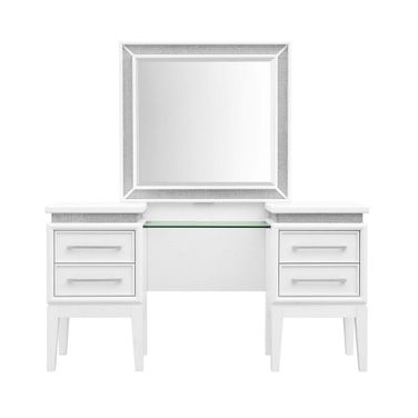Reflections Vanity In Pearl White and Rhinestone