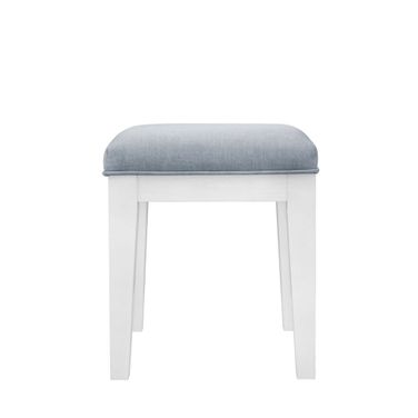 Reflections Vanity Stool In Pearl White and Rhinestone
