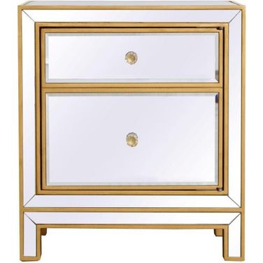 Reflexion 1 Door Nightstand in Antique Gold