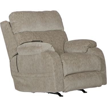 Refresher Power Rocker Recliner with Power Adjustable Headrest In Cloud