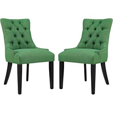 Regent Green Dining Side Chair Fabric Set of 2 EEI-2743-GRN-SET