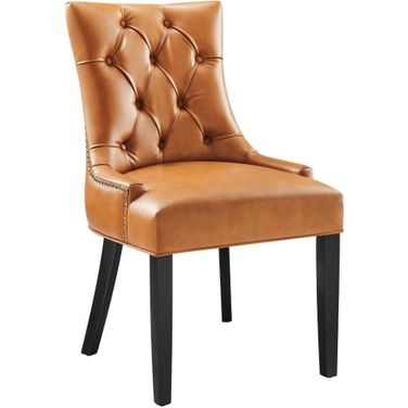 Regent Tan Tufted Vegan Leather Dining Chair