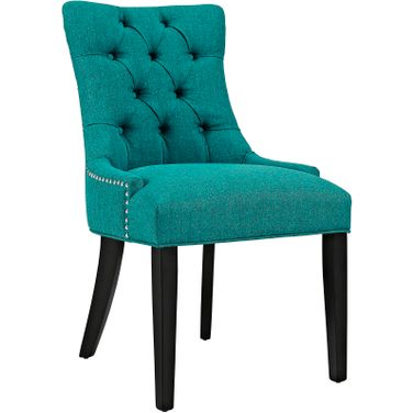 Regent Teal Tufted Fabric Dining Side Chair