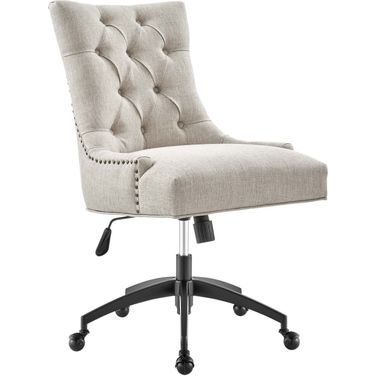 Regent Tufted Fabric Office Chair In Black and Beige