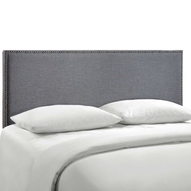 Region Smoke Nailhead Queen Upholstered Headboard