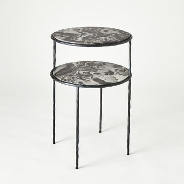 Registrar Tiered Table In Gunmetal