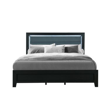 Reid Queen Bed with LED In Black