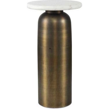 Reiss Drink Table In White and Bronze