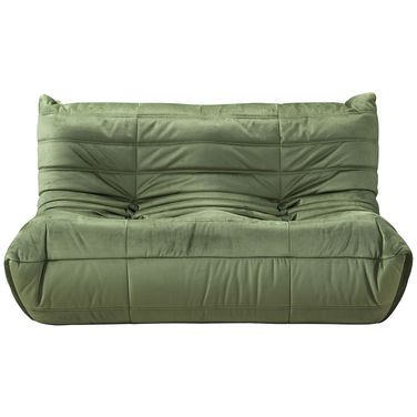 Relax 54.75 Inch Velvet Upholstered Loveseat In Green