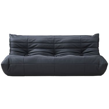 Relax 77.75 Inch Vegan Leather Upholstered Sofa In Black