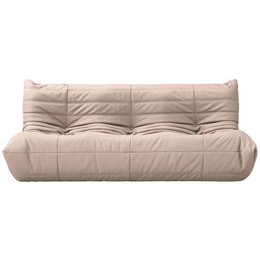 Relax 77.75 Inch Vegan Leather Upholstered Sofa In Tan