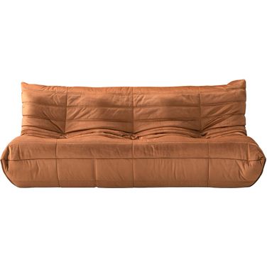 Relax 77.75 Inch Velvet Upholstered Sofa In Cognac