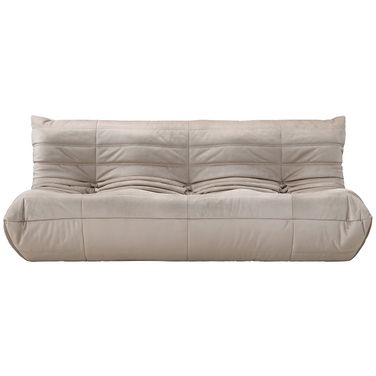 Relax 77.75 Inch Velvet Upholstered Sofa In Taupe