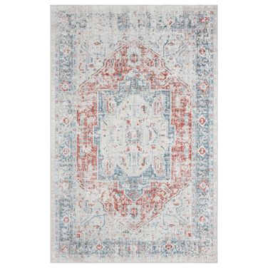 Relic 7'9" x 9'9" Asher Medallion Indoor/Outdoor Area Rug In Blue and Rust