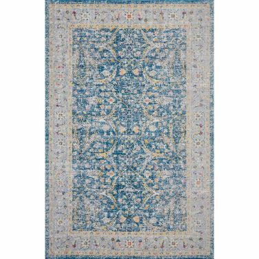 Relic 7'9" x 9'9" Griffin Floral Indoor/Outdoor Area Rug In Blue and Yellow