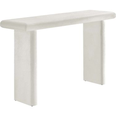 Relic Concrete Textured Console Table In White