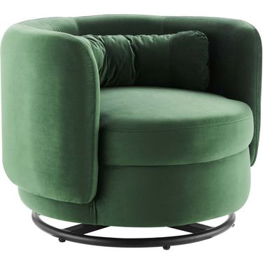 Relish Performance Velvet Swivel Chair In Emerald