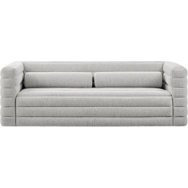 Relle Channel Tufted Boucle Upholstered Sofa In Newsprint