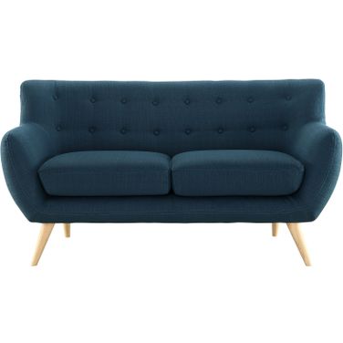 Remark Azure Upholstered Fabric Loveseat