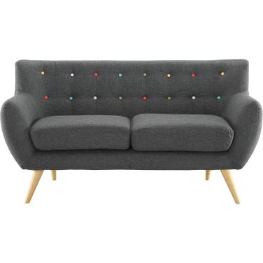 Remark Gray Upholstered Fabric Loveseat