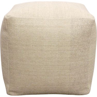Remi Wool Pouf In Ivory