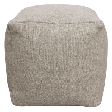 Remi Wool Pouf In Silver