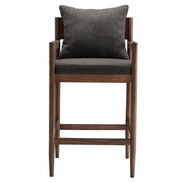 Remington Wood Bar Stool In Charcoal