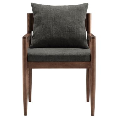 Remington Wood Dining Armchair In Charcoal