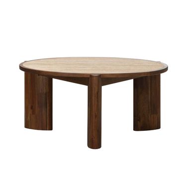 Remix Round Coffee Table In Travertine