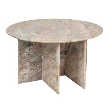 Remy Marble Round Table with Interlocking Base In Mint