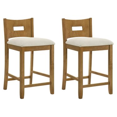 Ren 30 Inch Bar Height Barstool Set of 2 In Ivory and Amber Glow