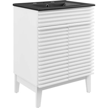 Render 24 Inch Bathroom Vanity In White/Black