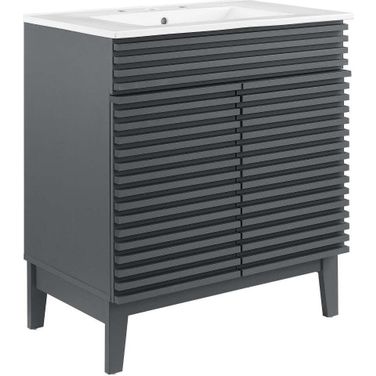 Render 30 Inch Bathroom Vanity Cabinet In Gray White