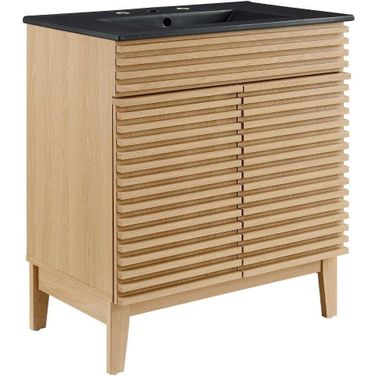 Render 30 Inch Bathroom Vanity In Oak Black