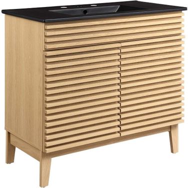 Render 36 Inch Bathroom Vanity In Oak Black