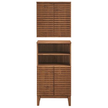 Render Bathroom Cabinet Set In Walnut