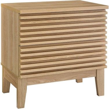 Render Two Drawer Nightstand In Oak