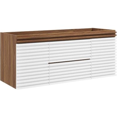 Render Walnut White 48 Inch Wall-Mount Bathroom Vanity Cabinet EEI-5866-WHI-WAL