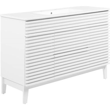Render White 48 Inch Single Sink Bathroom Vanity