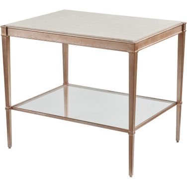 Rendezvous Bulgari Rectangle End Table In Beige