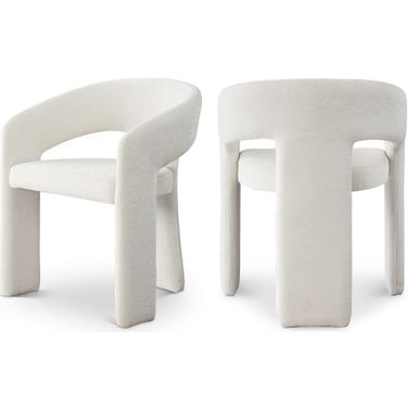 Rendition Fabric Upholstered Dining Chair Set of 2 In Cream