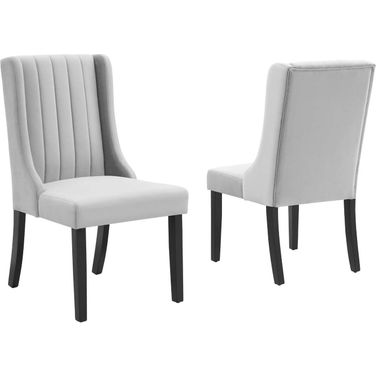 Renew Parsons Performance Velvet Dining Side Chairs Set of 2 In Light Gray