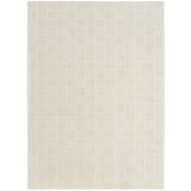 Renewed Modern 6'6" x 9'2" Indoor Rug In Ivory